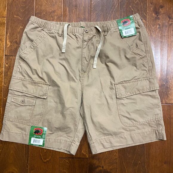 Boston Traders Vintage NWT Cargo Utility Tan Brown Shorts Cotton Men's Size XL - Picture 3 of 7